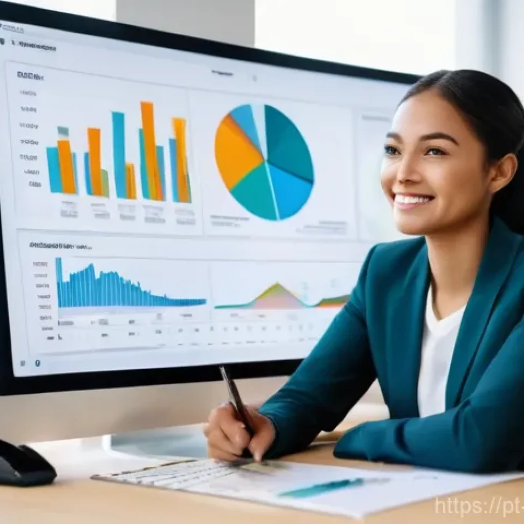 전자상거래 관리사 실기 시험 대비 데이터 분석 학습법 - **Prompt:** A diverse young female e-commerce analyst, dressed in smart-casual attire, sits at a cle...