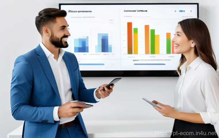 전자상거래 실무에서 자주 사용하는 데이터 시각화 도구 - A focused young female entrepreneur, in her late 20s, with a thoughtful yet confident expression, si...