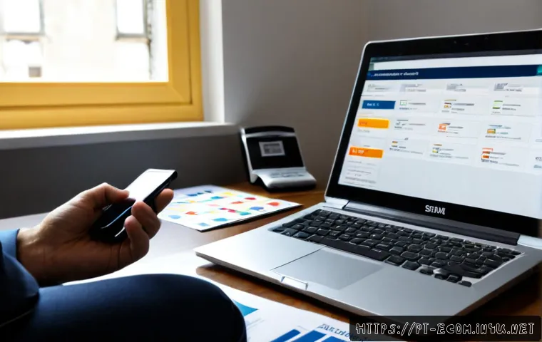 Home 17 전자상거래 실기 시험의 최신 출제 트렌드 분석 - Photorealistic modern examination workspace for an e-commerce practical skills assessment, focused a...